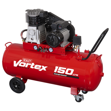 150L Belt Drive Air Compressor with Cast Cylinders & Wheels