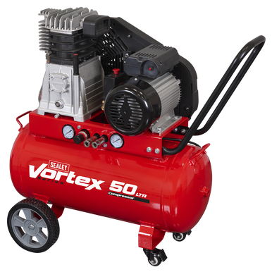 50L Belt Drive Air Compressor with Cast Cylinders & Wheels 3