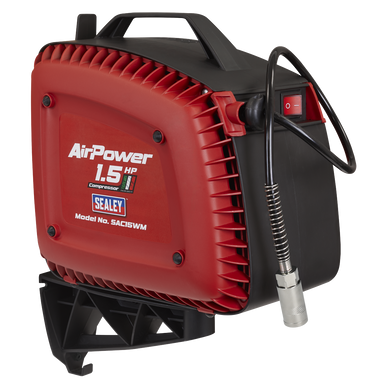 Wall Mounting Oil Free Air Compressor 1.5hp with 7m Retracta