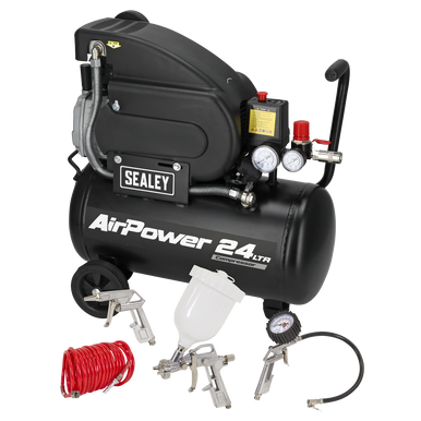 24L Direct Drive Air Compressor 2hp with 4pc Air Accessory K