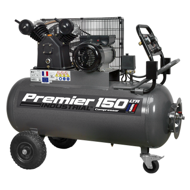 Premier 150L Belt Drive Air Compressor with Front Control Pa