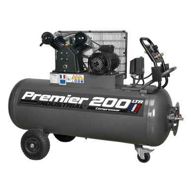 Premier 200L Belt Drive Air Compressor with Front Control Pa