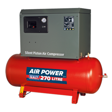 270L Low Noise Belt Drive Air Compressor with Cast Cylinders