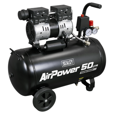 50L Low Noise Oil Free Direct Drive Air Compressor 1hp