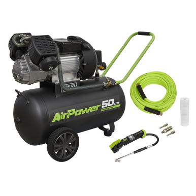 50L V-Twin Direct Drive Air Compressor 3hp with Air Accessor