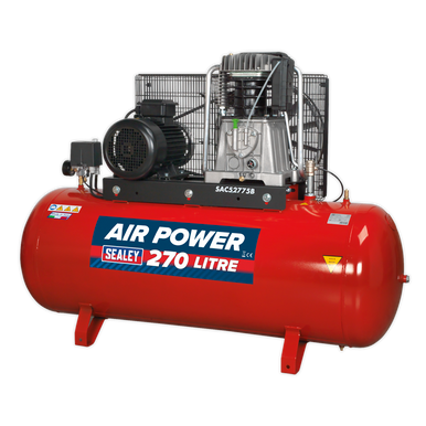 270L Belt Drive Air Compressor with Cast Cylinders 7.5hp 2-S
