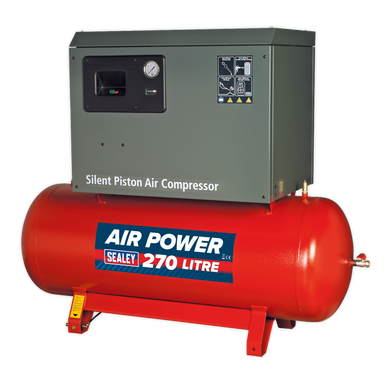 270L Low Noise Belt Drive Air Compressor with Cast Cylinders