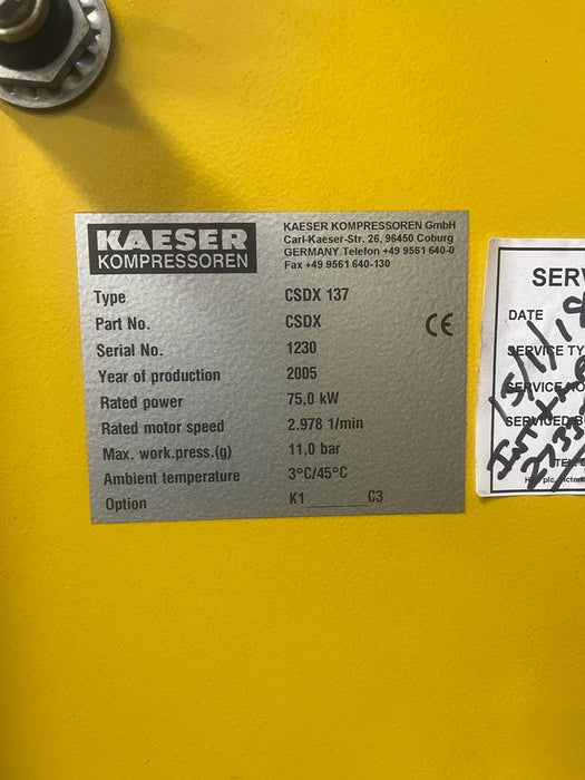 HPC CSDX 137 75kw screw compressor