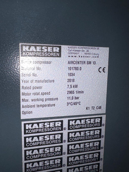 HPC SM13 Aircentre 11 Bar 7.5kw 38CFM 18000 hours