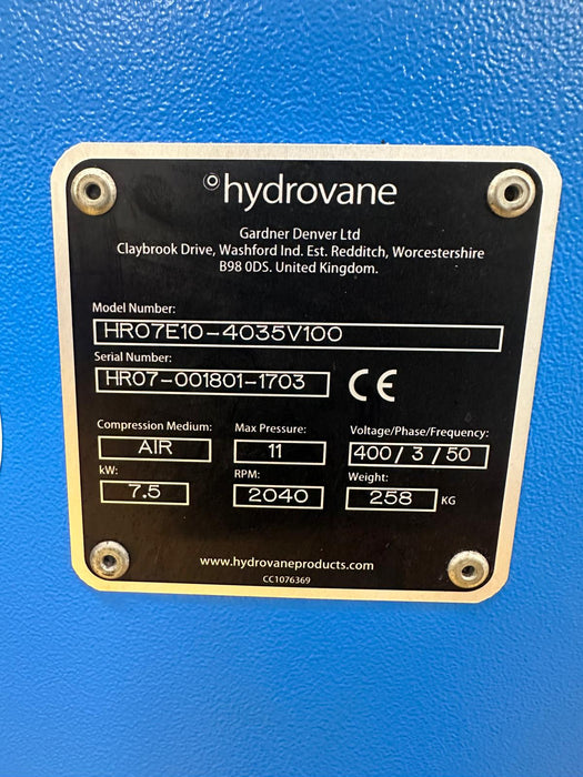 Hydrovane HR07 11 Bar Variable speed air compressor